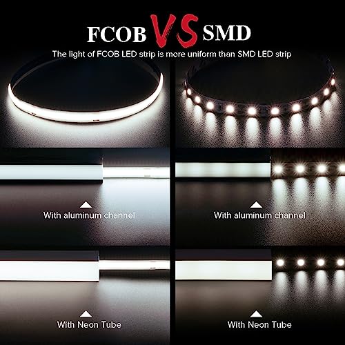Tira LED COB 16.4 pies 8W/m Blanco Natural 4000K miniatura 2