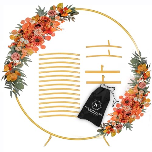 JC HUMMINGBIRD 6.5FT Round Arch Stand Circle Balloon Arch Stand Metal Backdrop Arch Frame Wedding...