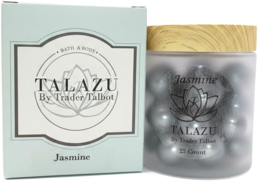 Jasmine Aromatherapy Bath Beads (25 Count) – Moisturizing Coconut Oil Bath Pearls for Soft, Silky Skin – Relaxing Floral Scented Bath Oil Beads