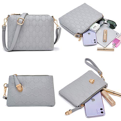 Image of Women's Fashion Handbag Tote Bag Shoulder Top Handle Satchel Purse Set 4pcs | Stylish Style,Chain Texture Design,Ample Space,Bear Doll Decoration,with a Crossbody Strap
