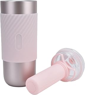 Stainless Steel Vacuum Cup, 520ml Large Capacity (Pink) | Leakproof design, Durable silicone cover, Ideal for hiking, Travel friendly, Easy to clean