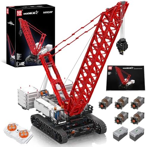 Mould King 17046 Mechanical Truck Building Block (4494+ Pieces), Remote Control Wacker 16000 Crawler Crane Building Set, Assembly Technology Car Toys with Motors for Adult 14+ Years
