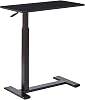 Overbed Table with Wheels, Pneumatic Height Adjustable Bedside Table, Standing Desk 68 x 36 cm,65-103cm Height Range, Laptop Desk for Bed/Sofa/Home Office/Hospital Bed Table