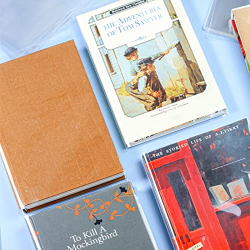 Clear Book Covers 50 Pcs For 8 1/2" Tall Books, Adjustable Book Covers, Protect Against Wear And Tear, Water And Dust, Archival Safe, Adjustable For Book Size: 8 1/2" Tall X Up To 15" Long (50 Pack) #TOP5