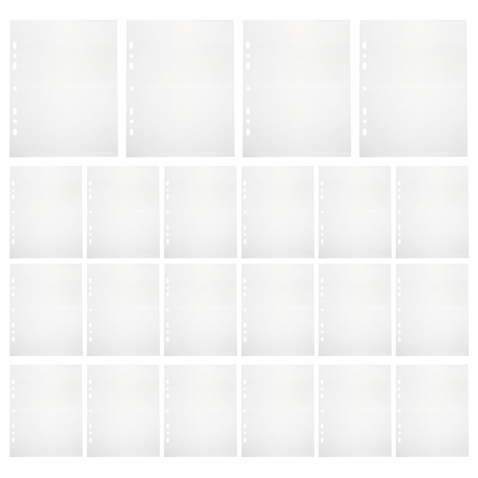 80 Fogli Trasparenti per Raccoglitori Buste per Album Foto Inserti Plastica per Organizer Documenti e Custodia Cartoline