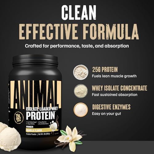Image of Animal Whey Isolate Protein Powder, 25G High Protein | Vanilla 2LB