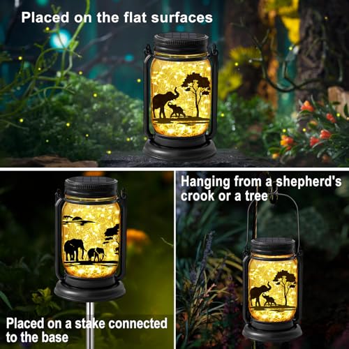 2 Pack Solar Lanterns - Outdoor Hanging Mason Jar Fairy Lights - Image 4