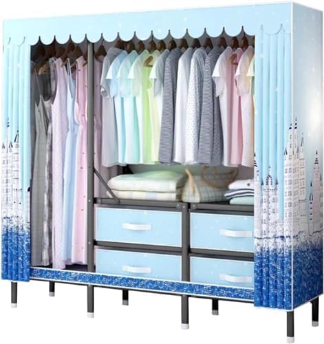 Closet with Drawer Fabric Wardrobe Spacious Clothes Wardrobe Folding Clothing Rack Portable Closet Armoires with Hanging