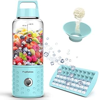 Smoothie Blender, PopBabies Portable Blender for Shakes, Powerful Smoothie Maker with Ice Tray