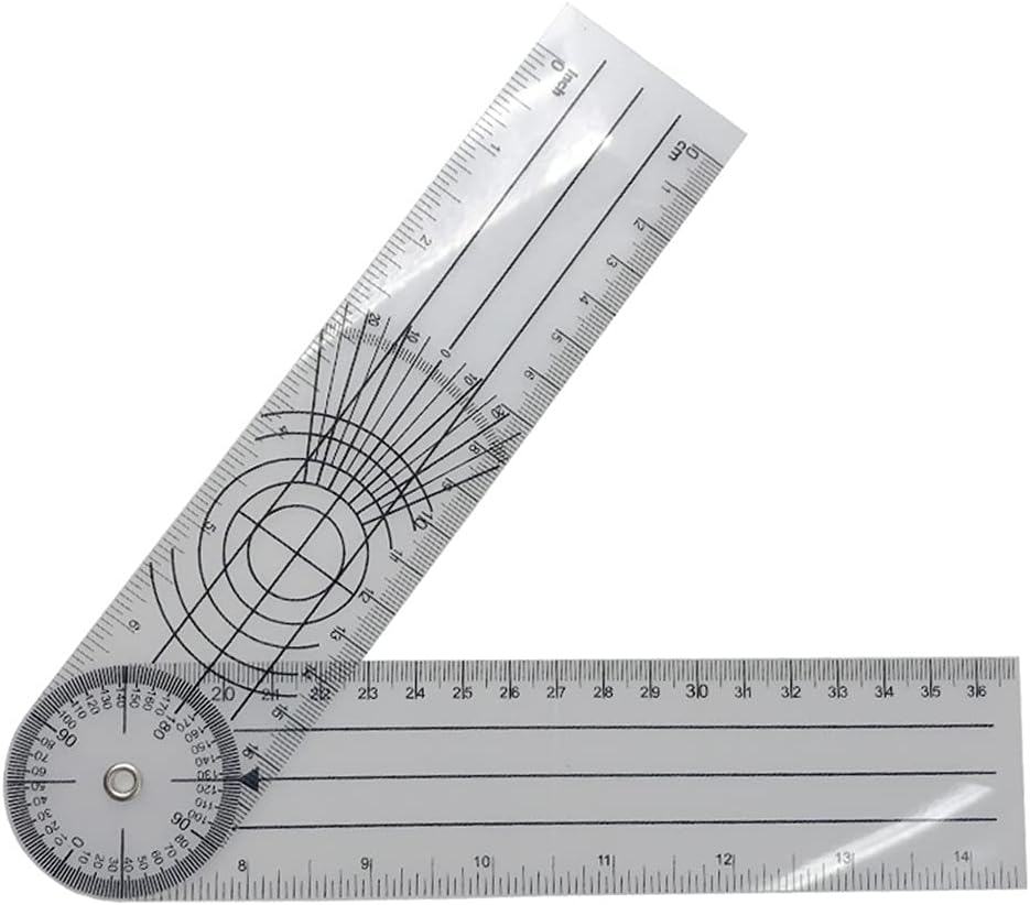 HBJWOV 0-140mm 360 Degree Goniometer Angle Medical Spinal Angle Ruler Angle Inclinometer Ruler Protractor Angle Finder Measuring Tool