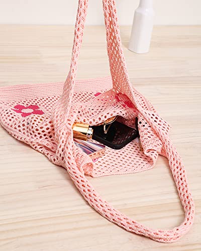 Image of ENBEI Beach Bag Crochet Tote bag for Women,Aesthetic Boho Large Bag,Foldable&Lightweight,Shopping,Beach,Travel,Daily Use
