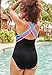 Swimsuits For All Women's Chlorine Resistant Strappy Crossback One Piece Swimsuit - 12, Multi (Plus