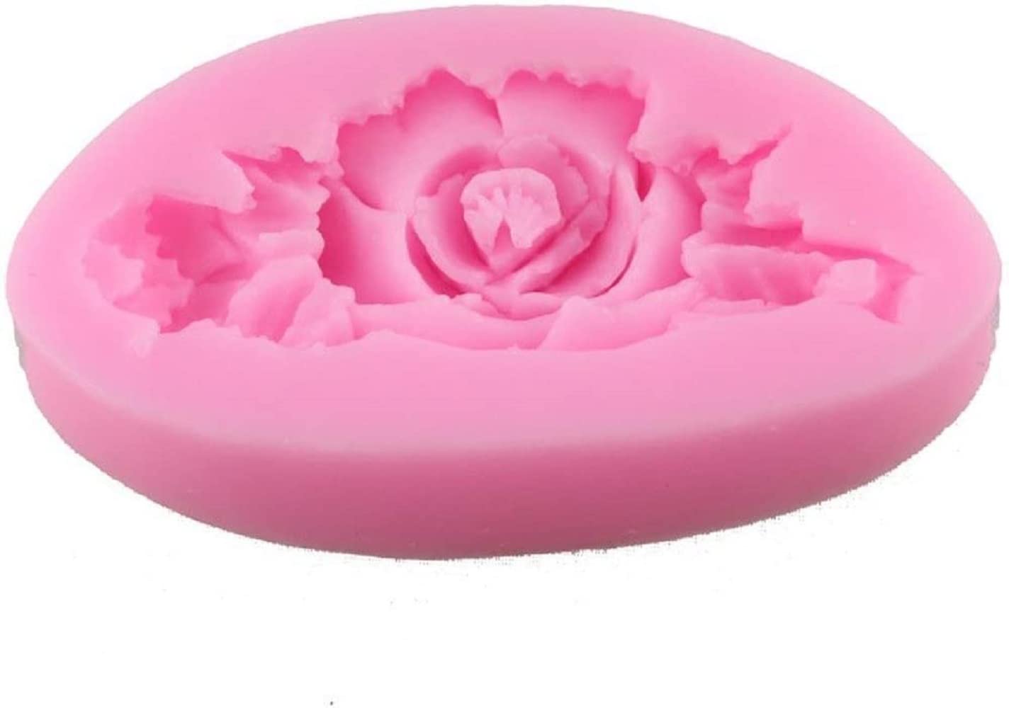 First Try 3D Rose Flower Cake Mould | Fondant Mold | Silicone Cupcake Muffin Moulds | Chocolate Pinna Cotta Pudding Jelly Baking Soap Resin Clay Soap molds | Cake Decoration Tool - Pink