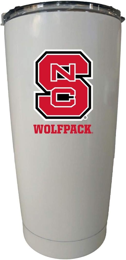 NC State Wolfpack 16 oz White Insulated Stainless Steel Tumbler White. Officially Licensed Collegiate Product