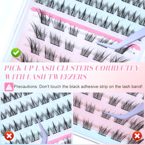 Image of MAYCREATE 80Pcs False Eyelashes Combo Pack, Self-Adhesive Lash Cluster Lashes 10-13mm, Puppy Eye & Wispy Cat Eye Styles, Lightweight Synthetic Lashes Lash Kit with Tweezers
