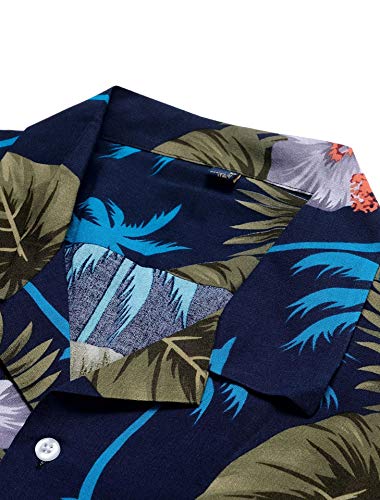 Alimens & Gentle Hawaiian Shirt for Men Summer Beach Casual Short Sleeve Button Down Shirts Printed Tropical Vacation Shirts