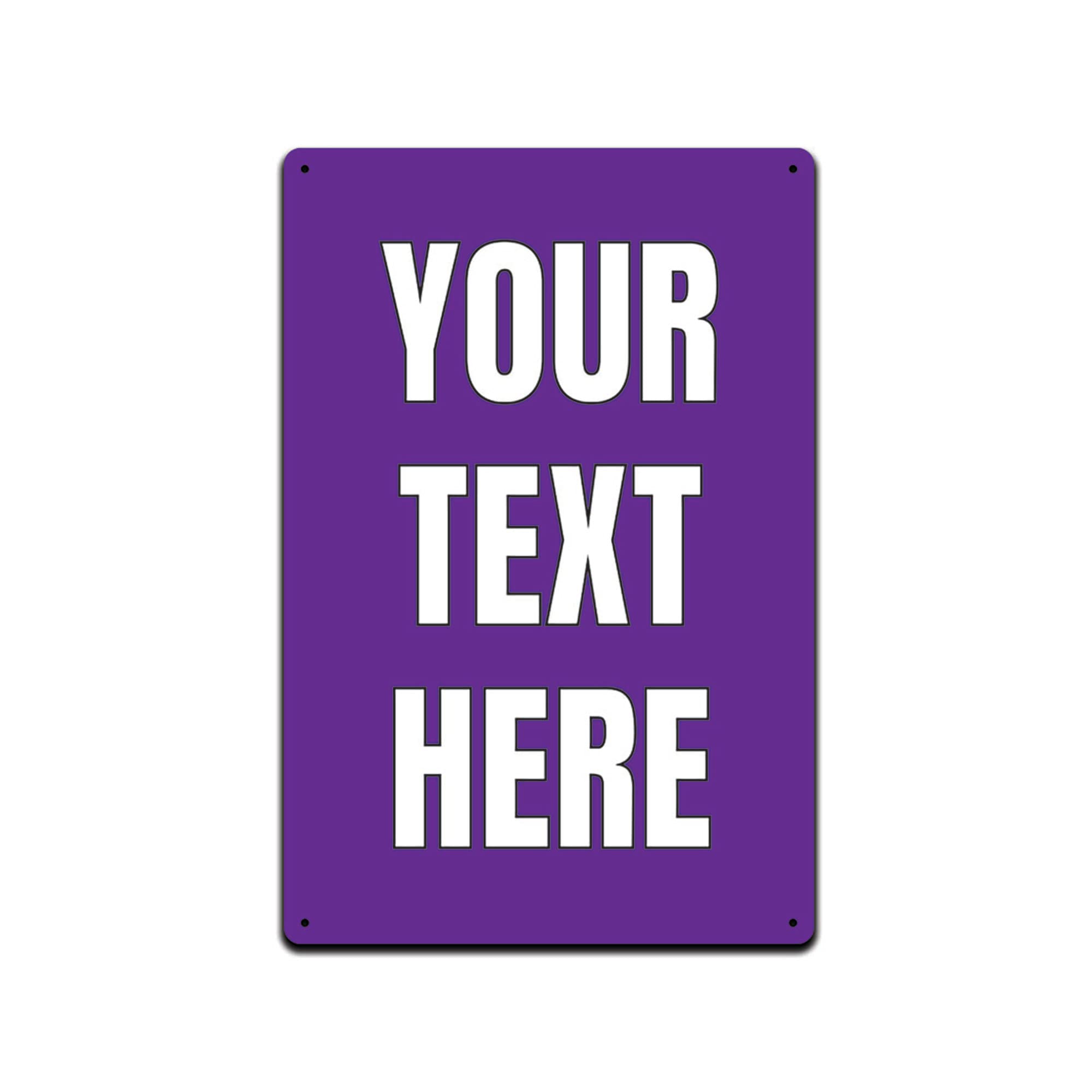Aluminum Weatherproof Metal Sign Multiple Sizes Custom Personalized Text Here Vertical Street Signs 12x8Inches (Purple)