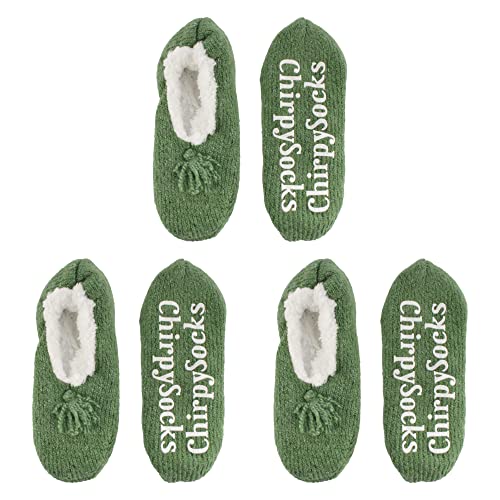 Image of BambooMN Adult Women Super Soft Warm Cozy Fancy Yarn Slippers Non-Slip Lined Socks, Indoor Comfy House Slippers, 3 Pairs