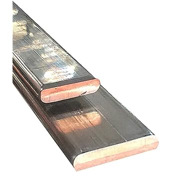 TEN-HIGH Copper Sheet Made of Tinned Copper Red Copper Plate Electric Copper Buses for Large Power Lines Thickness 5 mm Width 50 mm Length 500 mm