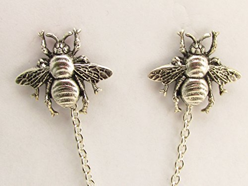 Bee Collar pins Bee Sweater clips Bees cardigan clips Bee Tie tacks Bee sweater guards