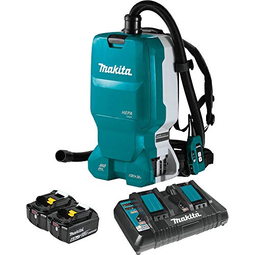 Image of Makita XCV18PTX 18V X2 LXT® Lithium-Ion (36V) Brushless Cordless 1.6 Gallon HEPA Filter Backpack Dry Dust Extractor Kit, AWS™ Capable (5.0 Ah)