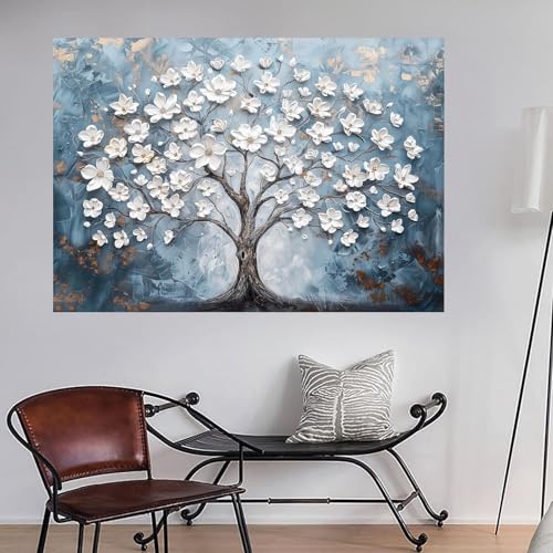 Impression sur toile Arbre de Vie WODJEM tableau déco 40x60cm encadré - 4