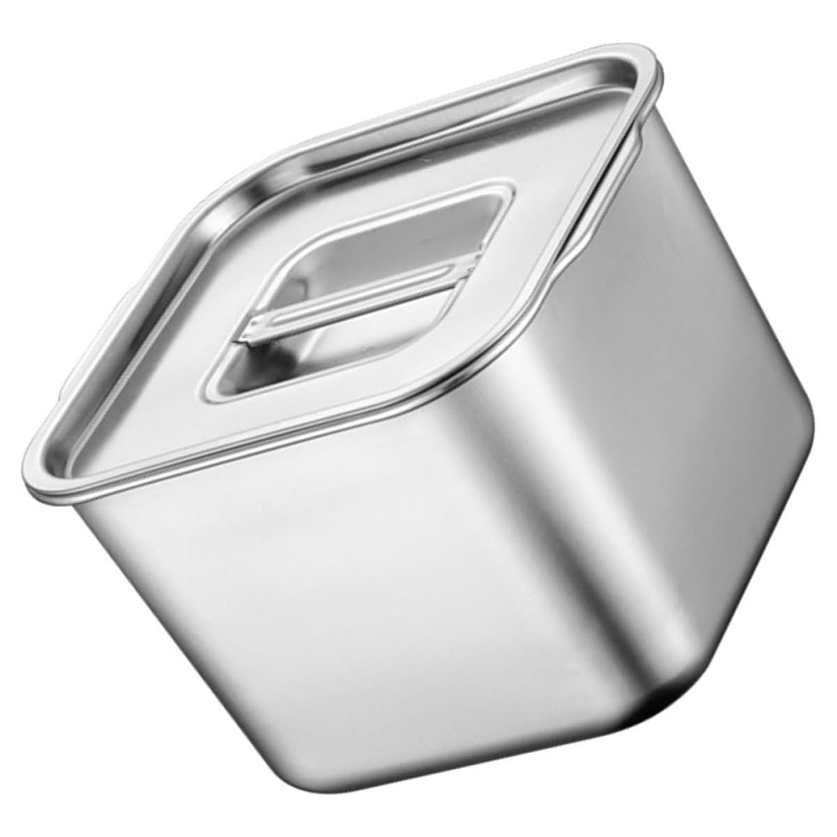 Tarro de acero inoxidable para organizar la cocina con tapa y asa plateada para especias