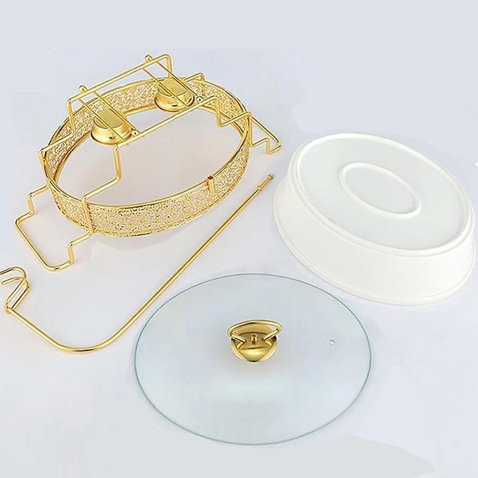 Elegante Juego De Calentador De Alimentos Dorado con Tapa, 3,5 L, para Buffet, Catering Y Entretenimiento, Ideal para Mesas De Comedor Y Fiestas. 2.5L