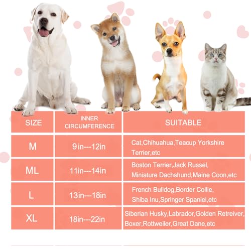 Image of Inflatable Dog Cone Collar for Large Medium Small Dogs, Soft Dog Donut Collar Adjustable Recovery Cone for Pets After Surgery, Extra Enhanced Anti-Licking Guard Shield (Mangosteen, Medium)