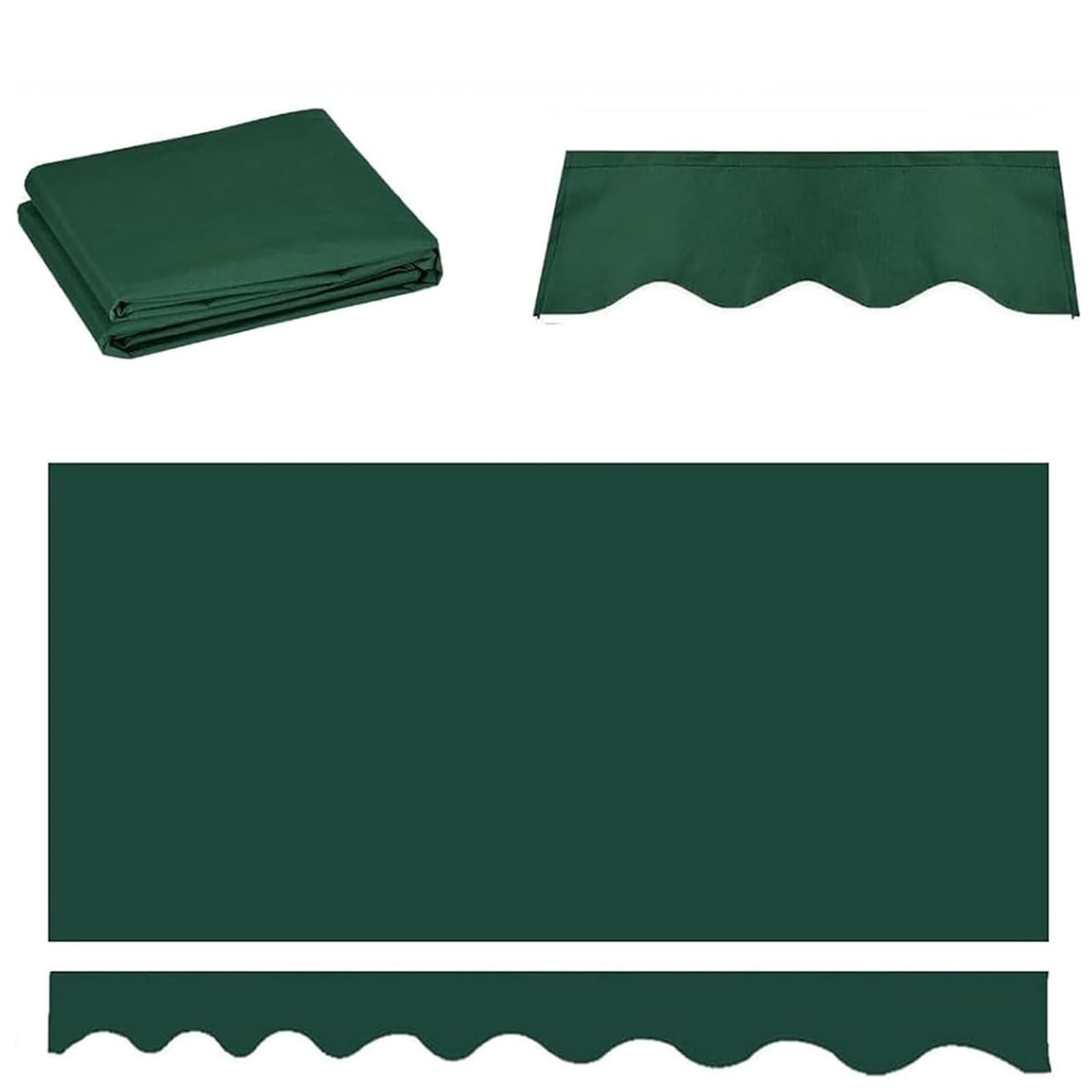 ROFBIHG Patio Awning Fabric Replacement Retractable Sun Shade Awning, Replacement Patio Sun Shade Shelter 280gsm Polyester, Outdoor Awning Resistant UV Protection Shade Cloth(Green,3x2.5m (10x8.2ft))
