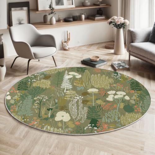Tapis lavable en machine 120cm vert olive antidérapant - 4