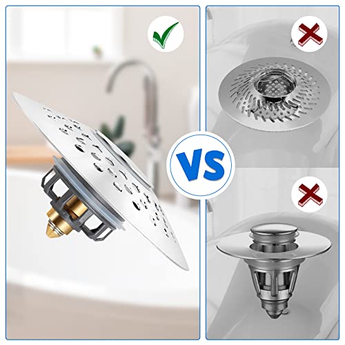 Universal Bathtub Stopper For 1.6-2.0 ”, Bathtub Drain Stoppers With Tub Drain Hair Catcher, Upgraded Of Brass Bath Drain Stopper/Pop Up Tub Drain Stopper, Bathroom Tub Stopper For Tub Replacement #TOP5