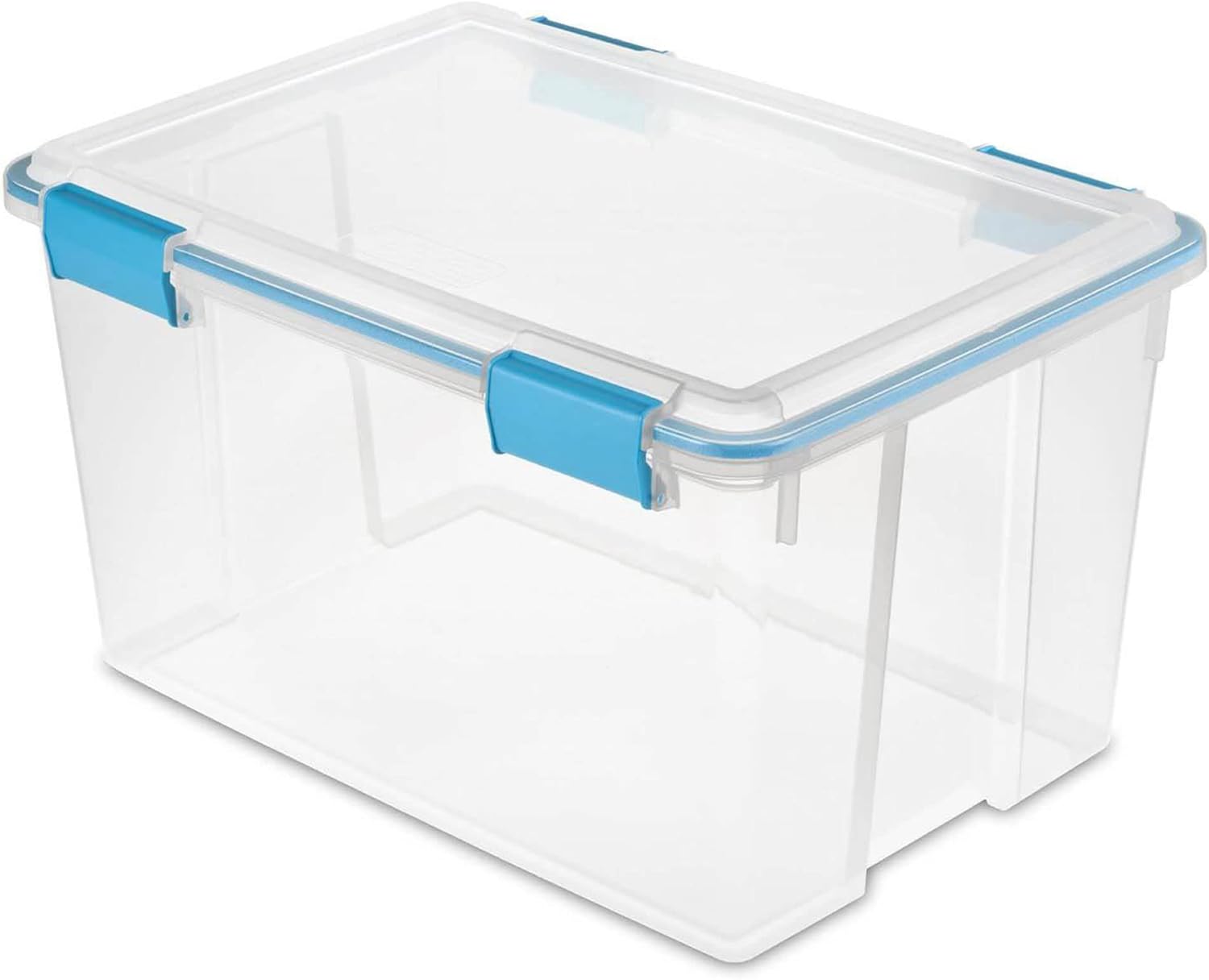 Sterilite 54 Quart Clear Plastic Stackable Storage Container Box Bin with Air Tight Gasket Seal Latching Lid Long Term Organizing Solution, 24 Pack