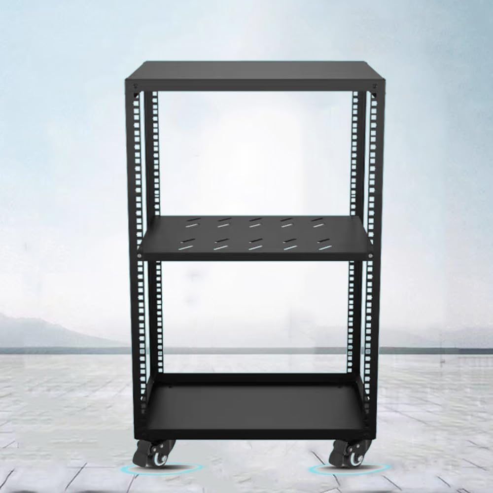 Support audio HiFi réglable en métal avec roulettes pour composants multimédias AV - Rangement de matériel audio mobile (H81,8 cm)
