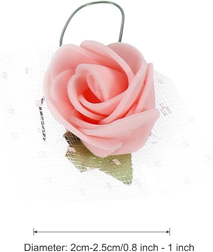 Miniatura 8 de MECCANIXITY Cabezas de rosas artificiales, mini flores artificiales de 0.8 a 1 pulgada para manualidades, decoración de bodas y fiestas, paquete de