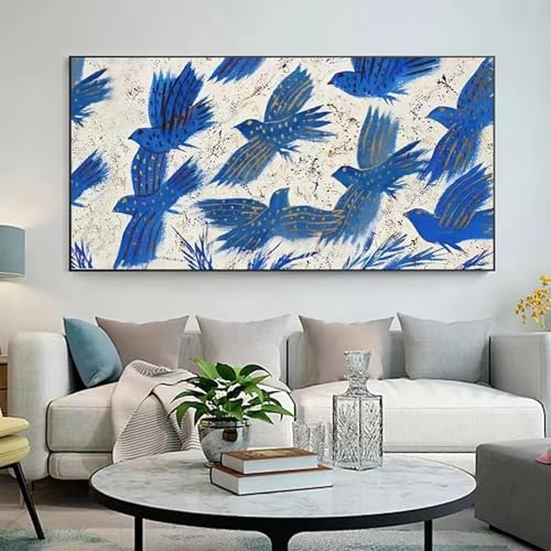 Grand poster animalier colombe bleue art sur toile haut de gamme