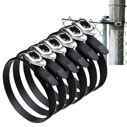 Heavy Duty Reusable Ratchet Zip Ties 12 & 20 Inch Adjustable Locking Cable Ties with Strap Lock Design Stainless Steel Buckle Outdoor UV Resistant Black Securing Straps (6PC/20IN)