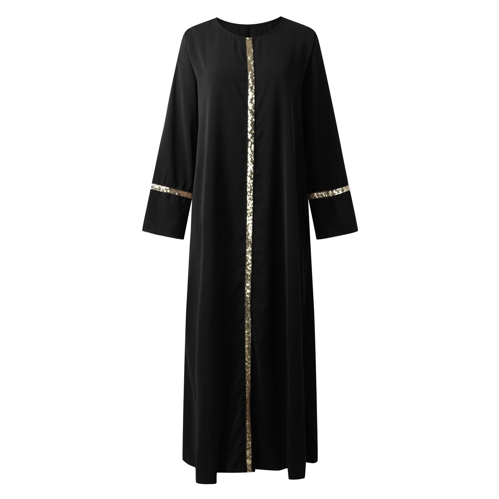 DeaAmyGline Muslimische Kleider Damen Lang Abaya Maxikleid Chiffon Langarm Gebetskleid Ramadan Kaftan