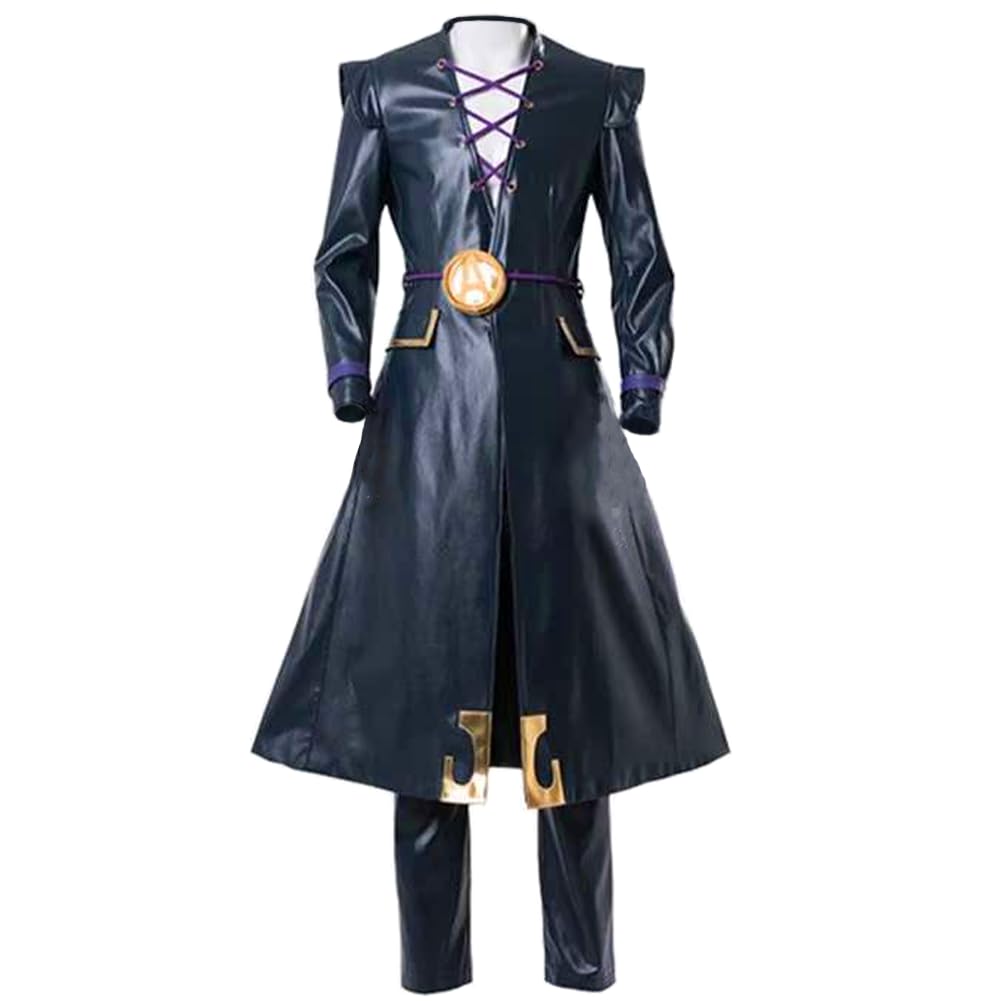 Zhongkaihua JJBA Kira Yoshikage Cosplay Anime Uniform Purple Suit Tie Role Play Outfits Set Role Play Halloween Carnival Party for Fans