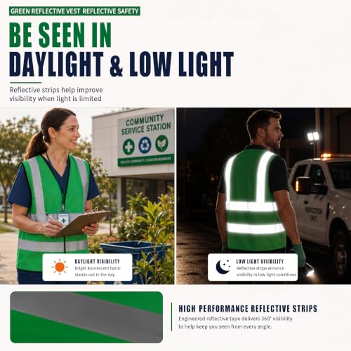 Image of AYKRM 12 colour High visibility viz vest hi vis viz reflective work construction safety vest (XS-8XL)