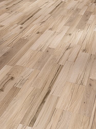 Klick Vinyl Bodenbelag Basic 4.3 Eiche Variant geschliffen Stabmix Gebürstete Struktur 2,383m², hochwertige Holzoptik mittel braun 4,3mm,
