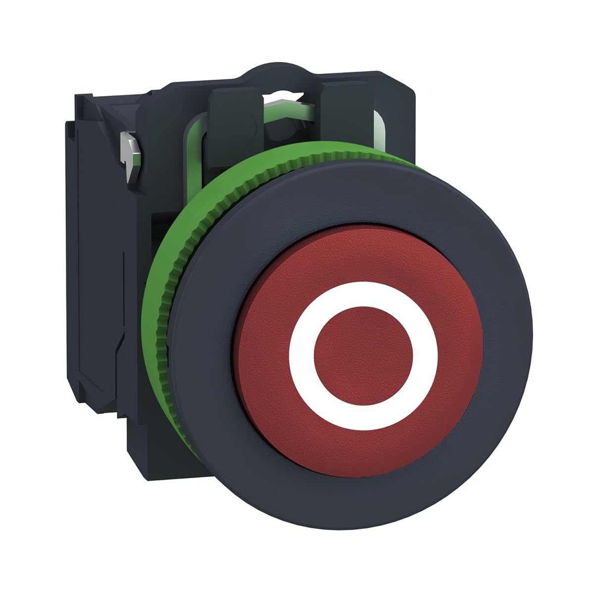 Bouton poussoir rouge saillant 1NO boîtier commande interrupteur marquage