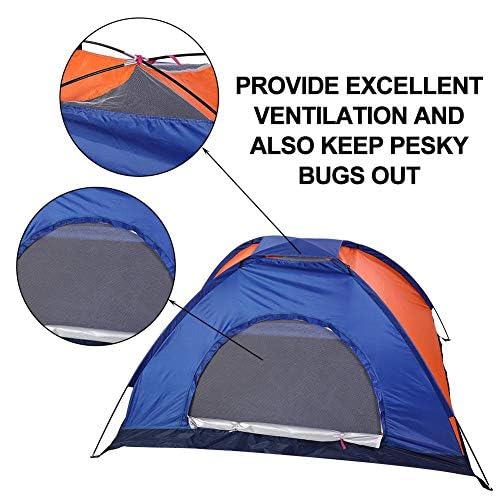 Carpa para camping outdoor 2 personas azul y naranja miniatura 4