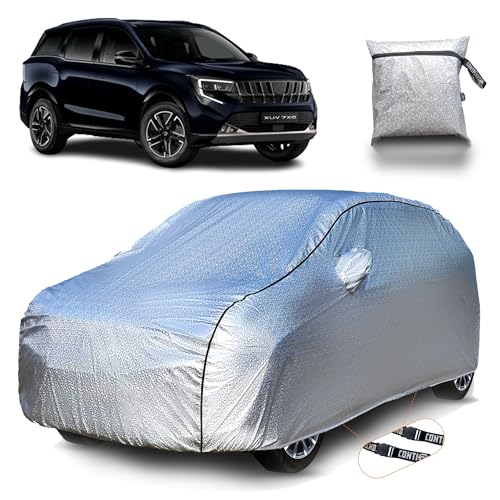 Image of Continental [SilverGuard] Dual Belts Extra Protection Car Cover for New XUV 7XO 2026 Model, Build with Triple Stitched, Waterproof & Dustproof Car Cover for 7XO (Metallic Silver).