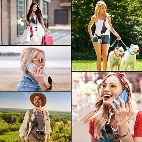 Image of XANGNIER Clip and Go Strap for Phone with Wallet Crossbody, Phone Strap with Zippered Wallet, Adjustable Anti Theft Cellphone Lanyard for Women, Cellphone Chain Accessories,Multicolor 6