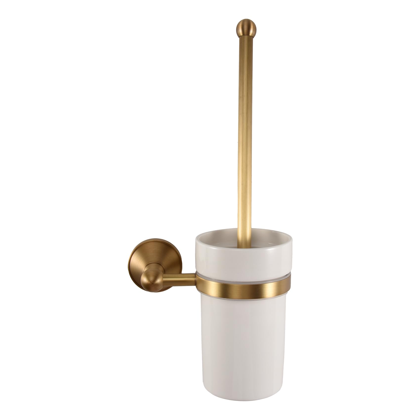 Acbmveen Antique Brass Bathroom Toilet Brush Set Holder Brush with Ceramic Cup