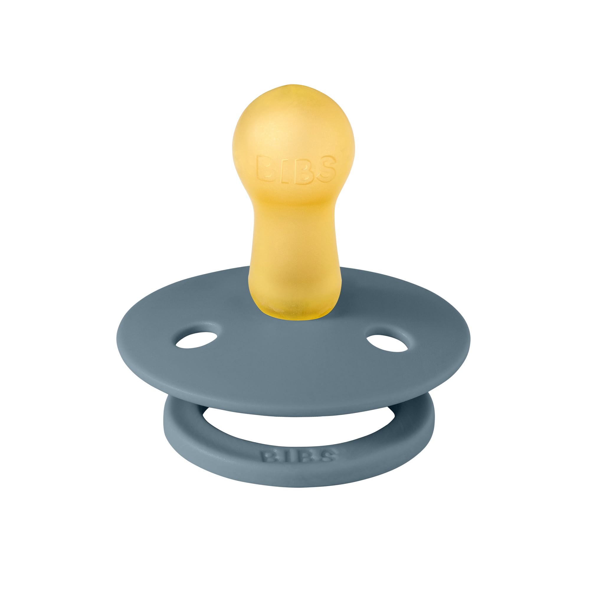 Bibs Colour Natural Rubber Baby Pacifier - Round & Soft Nipple, Gentle Shield Prevents Skin Irritation & Moisture Buildup, 100% Food Grade Material, BPA Free Soother, 6-18 Months, Pack of 1, Petrol 1