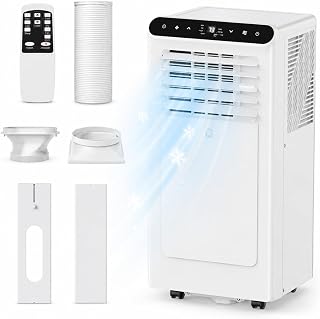 10000 BTU Portable Air Conditioners, Portable AC Unit for Room Up to 450 Sq.Ft, Cooling, Dehumidifier & Fan Modes, Remote Control, Dust Filter, 50 dB Quiet Operation, for Bedroom Office Apartment