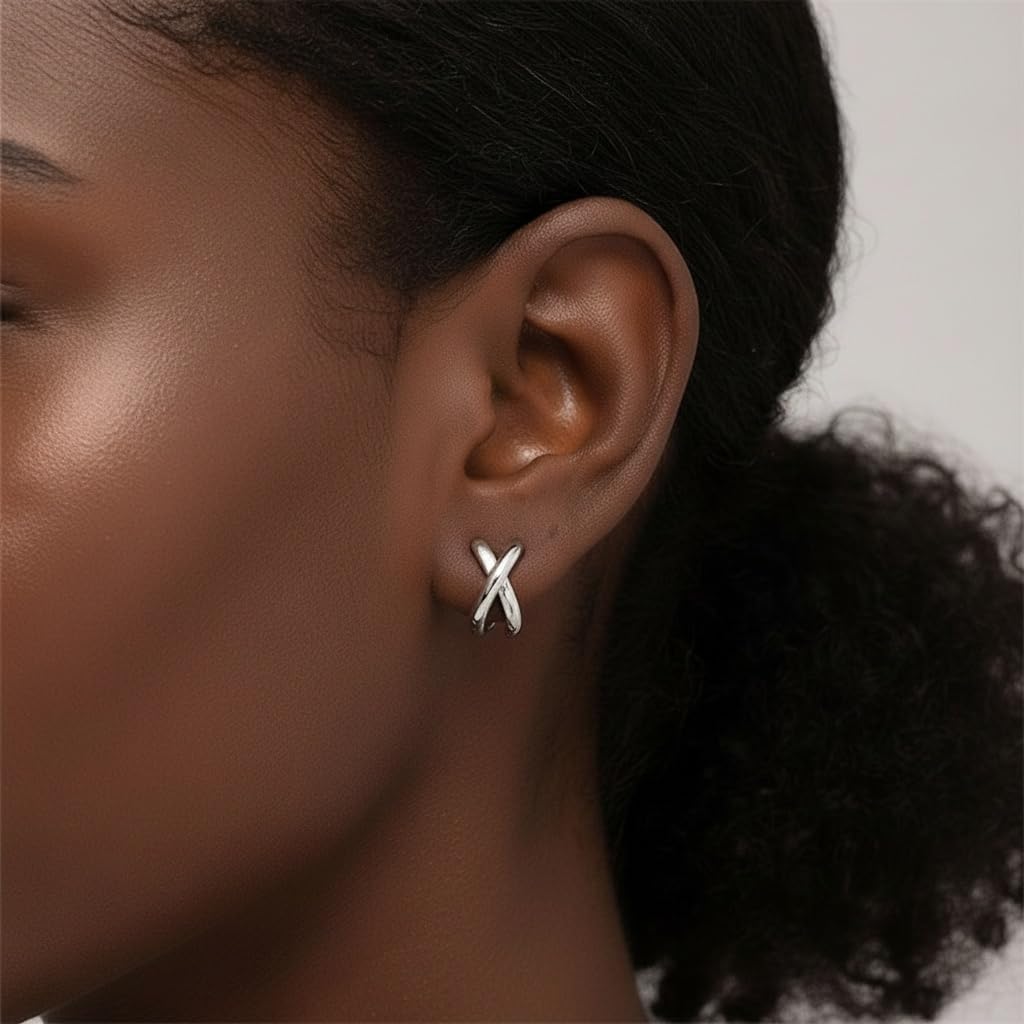 Earrings for Women Trendy 14K Gold Plated Huggie Earring Teacher Earring Small Hoop Earrings Hypoallergenic Earring Christmas Jewelry Accessorie Gifts - Image 4