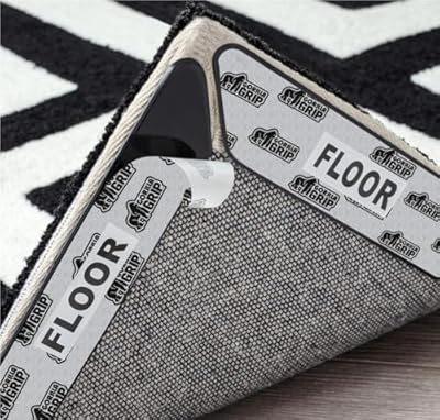 GORILLA GRIP 8 Pack Rug Gripper Pads, Keep Area Rugs Corners from Curling and Bunching, Reusable Dual-Sided Flexible Sticky Pad, Grips Floor Underlayment, Hold Carpet in Place on Hardwood Floors